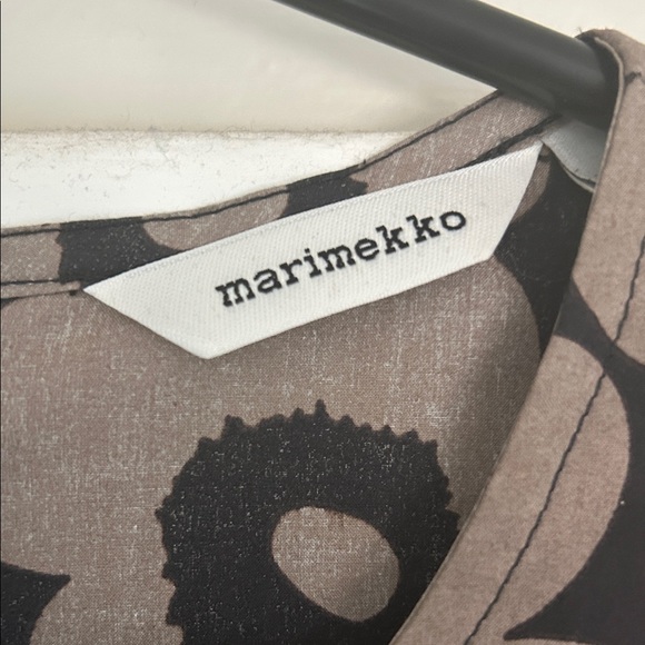 Marimekko Black and Tan Floral Long Sleeve Dress sz 38 or US 10 - Picture 2 of 5